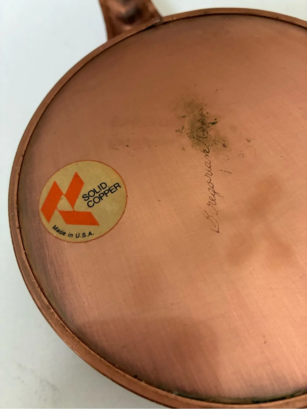 Decorative Copper Covered Pan with Handle